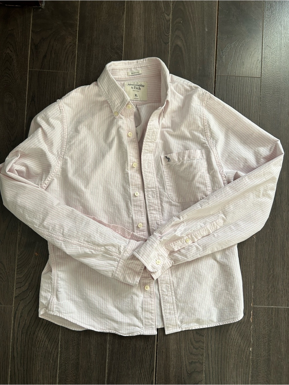 Abercrombie & Fitch Light Pink Striped Button-Down Shirt